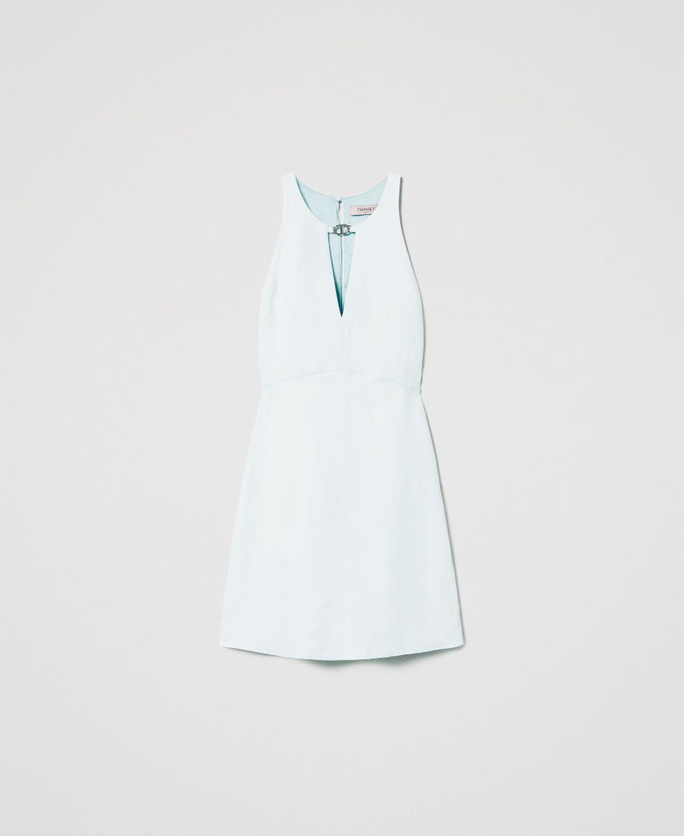Short linen-blend dress TWINSET
