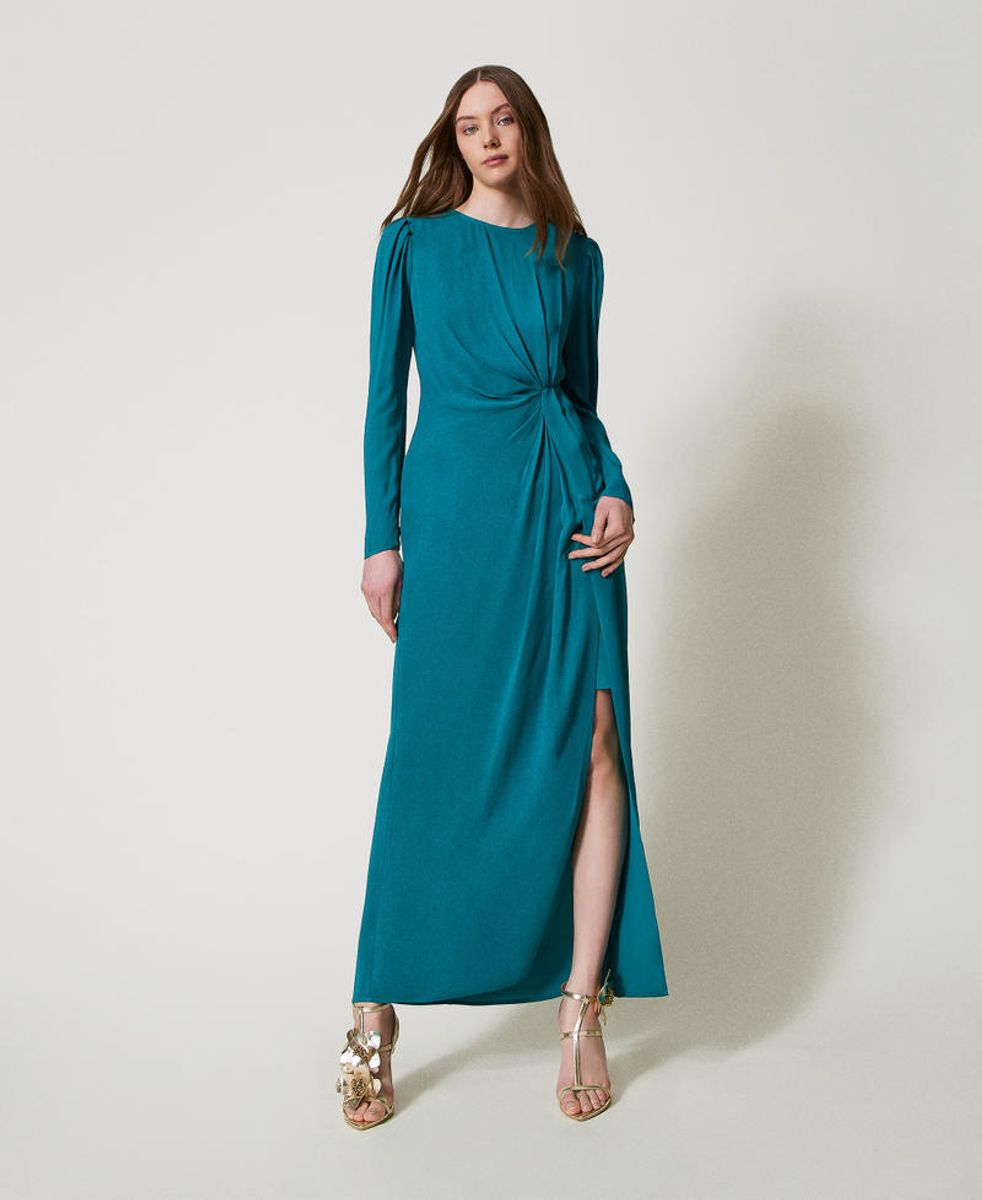 Long dress in crêpe de Chine TWINSET