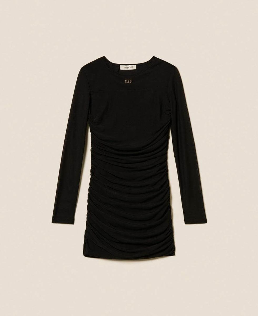 Short tulle dress with gathering TWINSET