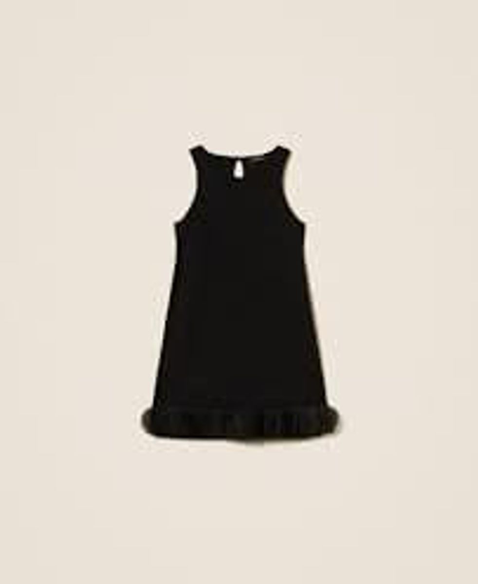 Short knit dress with organza TWINSET