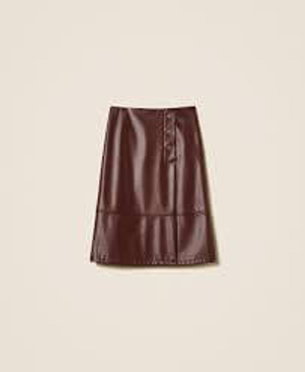 Faux leather midi skirt with buttons TWINSET