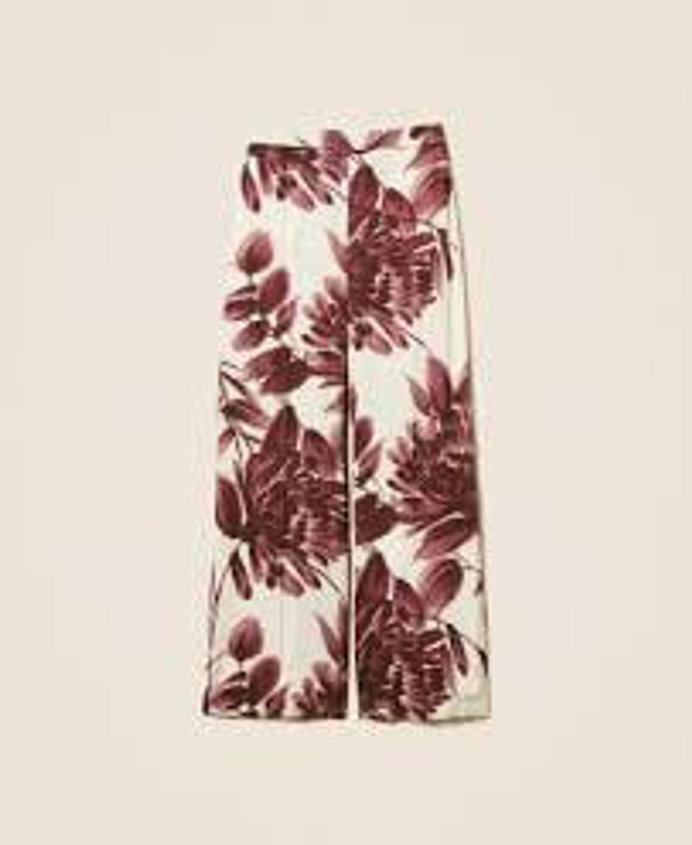Wide trousers with floral print TWINSET