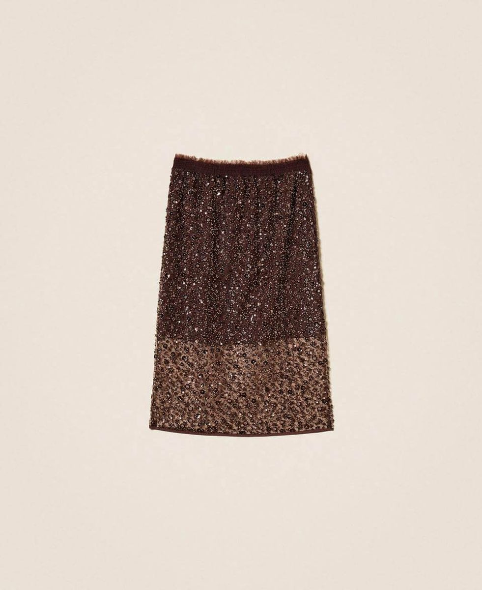 Midi tulle skirt with sequins TWINSET