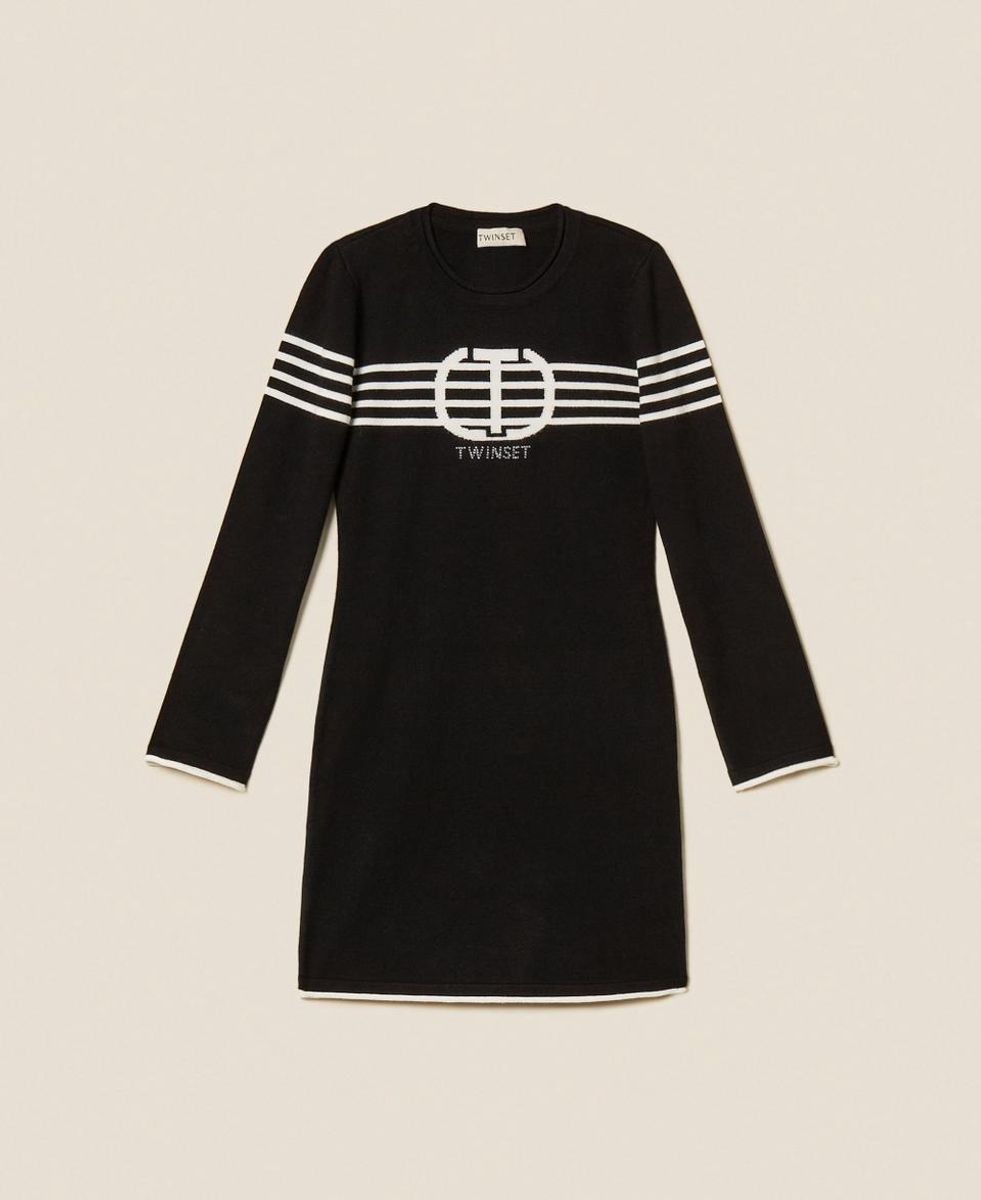 Girls' short dress with stripes and Oval T elisabettafranchi