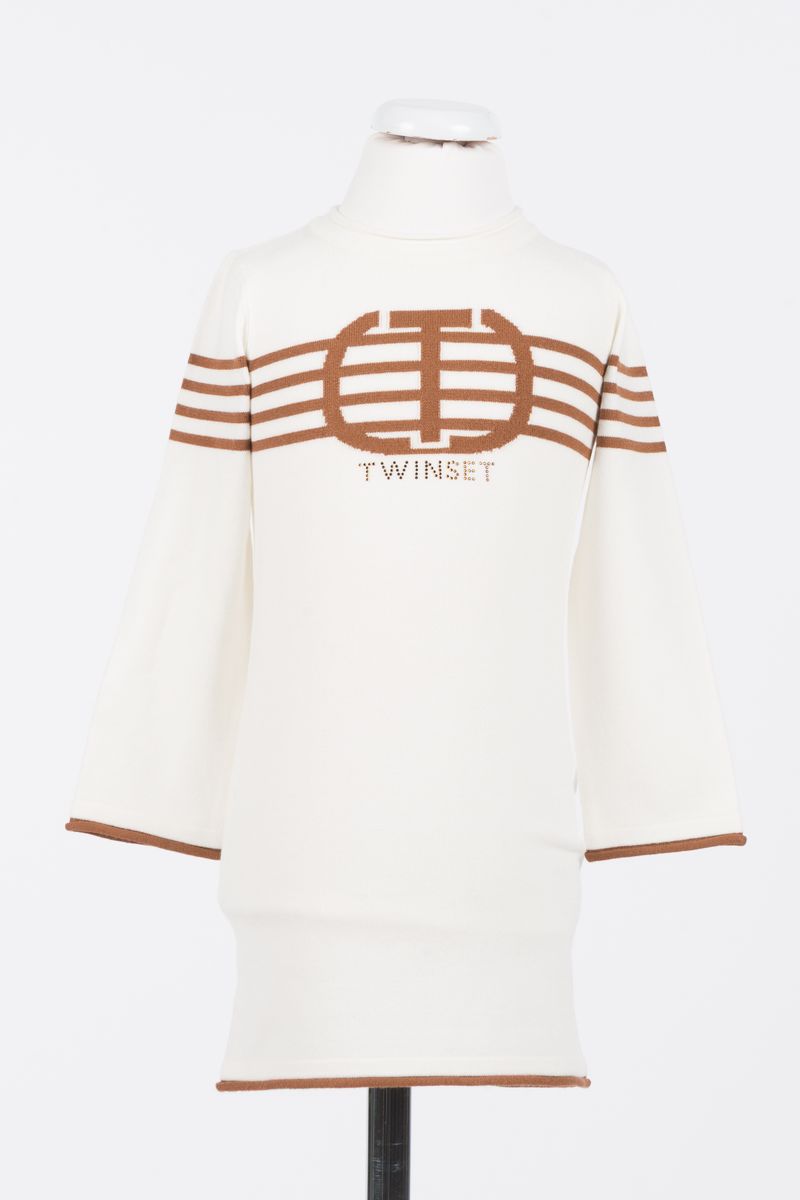 Girls' short dress with stripes and Oval T elisabettafranchi