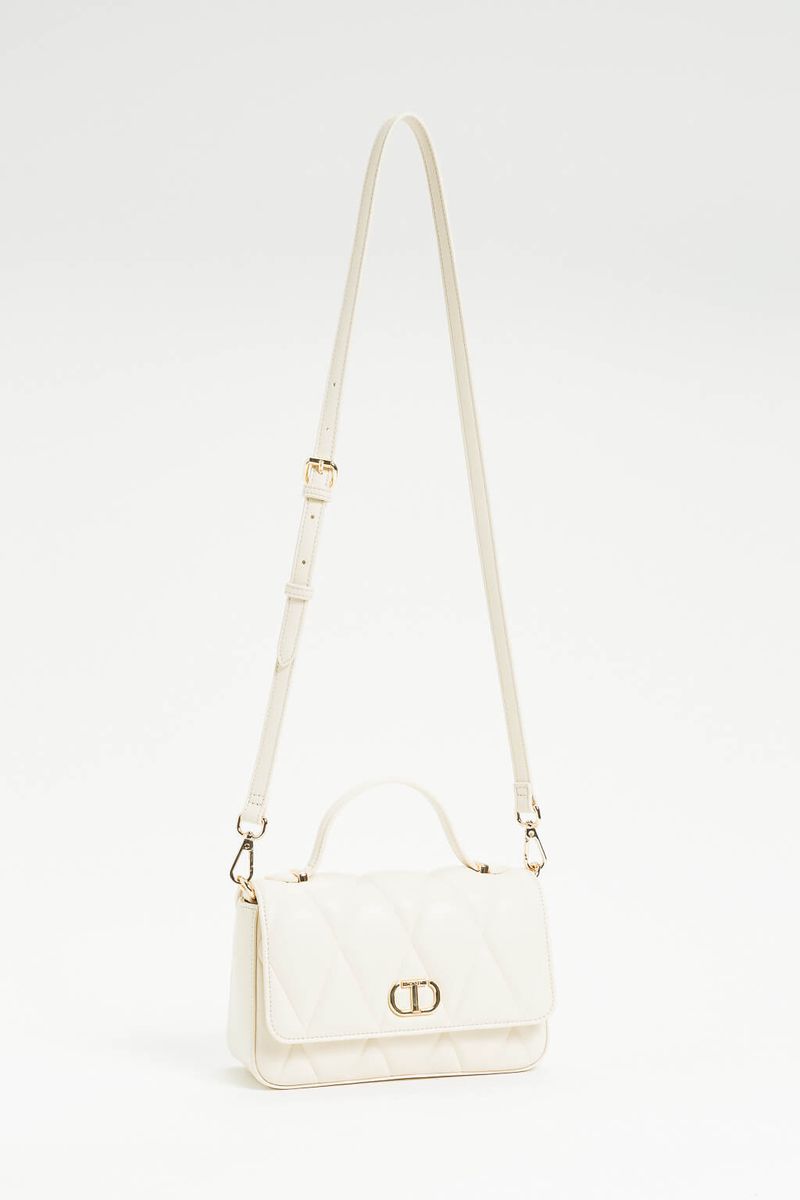 Small quilted shoulder bag - PARCHMENT TWINSET