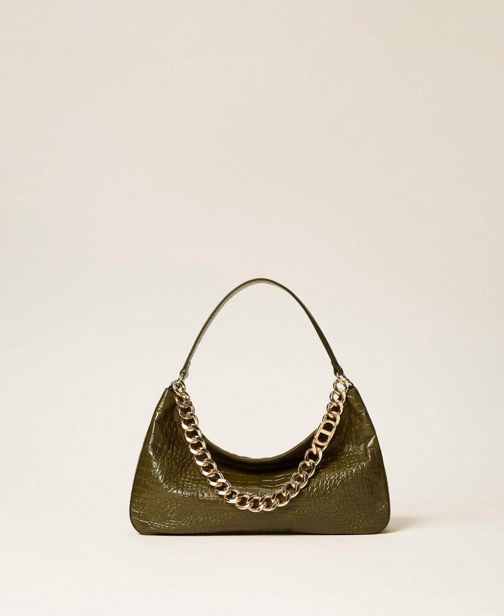 “Liliane” crocodile print leather bag TWINSET
