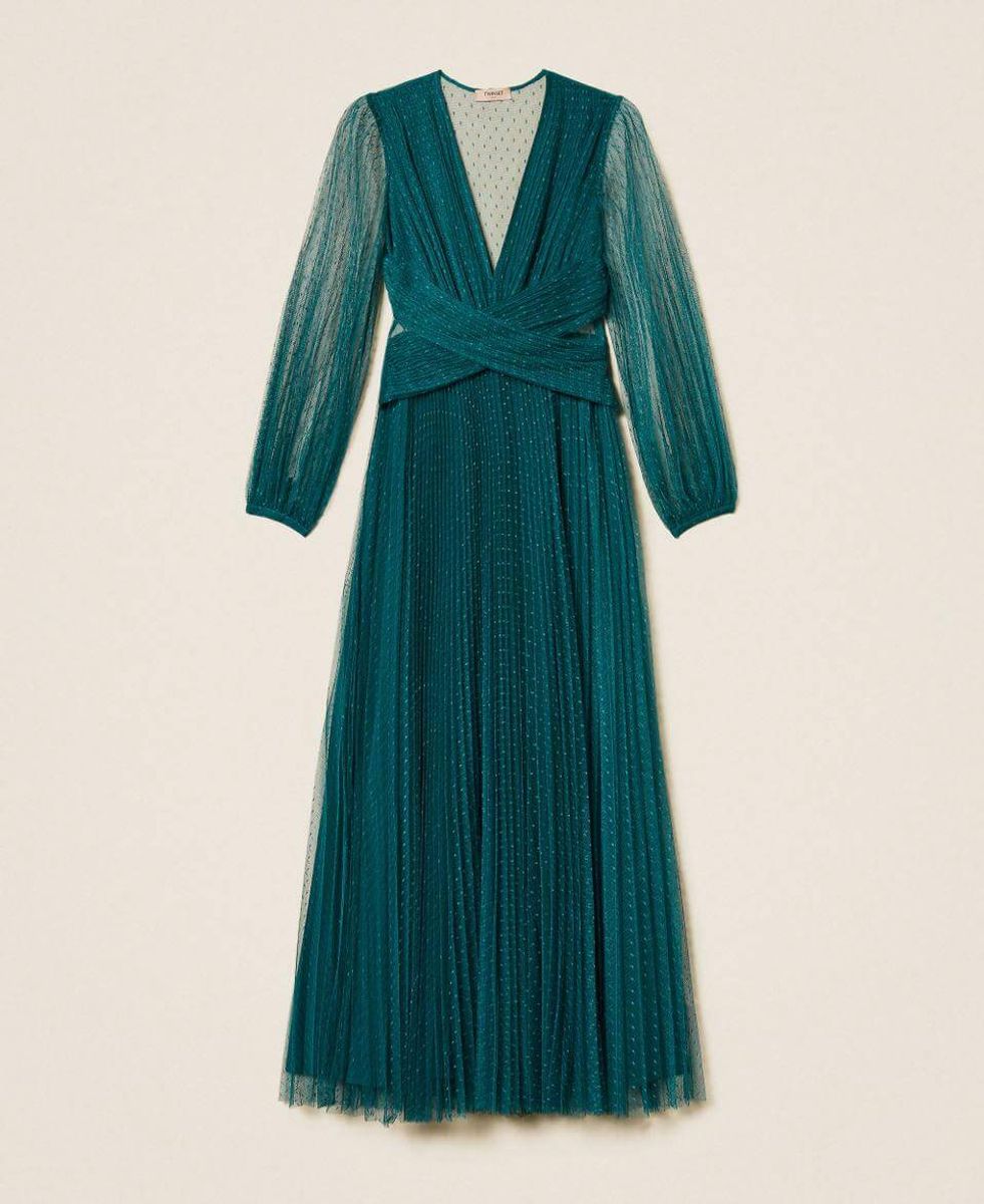 Long plumetis tulle dress TWINSET