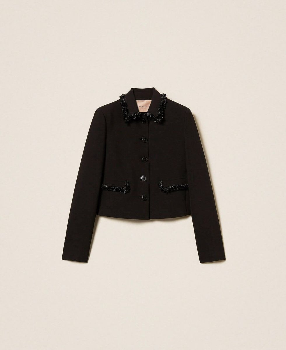 Crêpe jacket with embroidery TWINSET