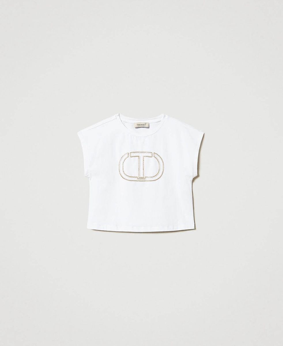 T-shirt with embroidered Oval T TWINSET